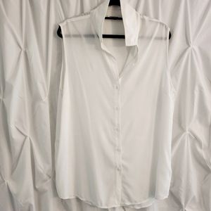 White Beachlunchlounge button down sleevleaa shirt